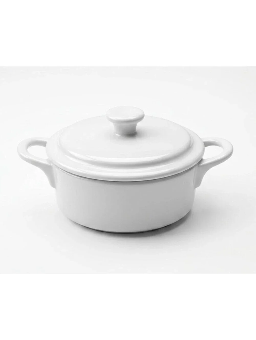 10 Strawberry Street White Mini Casserole Dish Lid Handles Ramekin Cocotte
